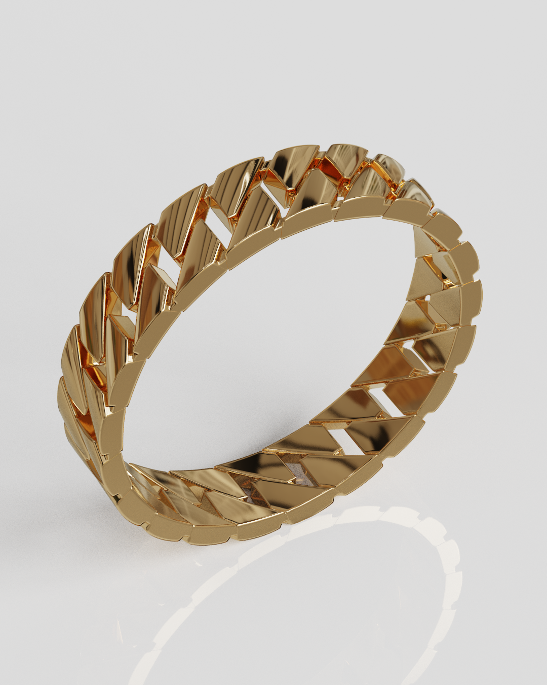 Anillo Panzer oro rosa 18K