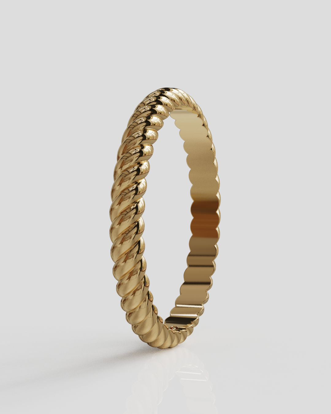 Anillo Trenza fina oro rosa 18K