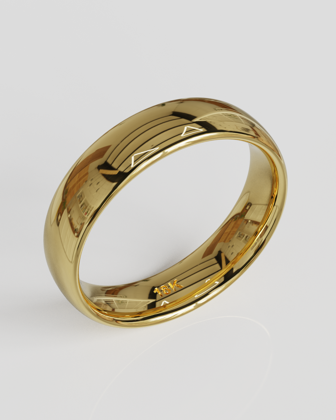 Argolla Mediacaña 5mm 6gramos oro amarillo 18K
