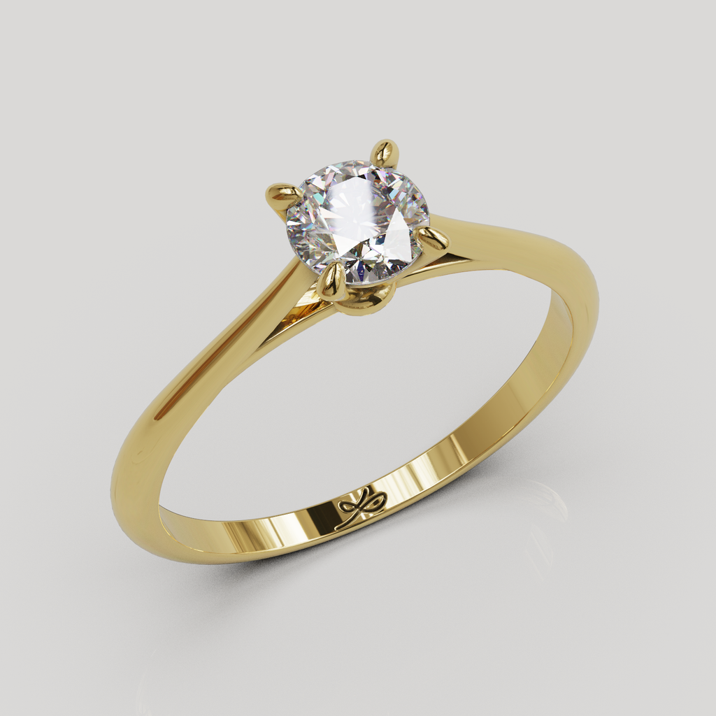 Anillo de Compromiso Baggy Solitario Catedral con 4 Grifas