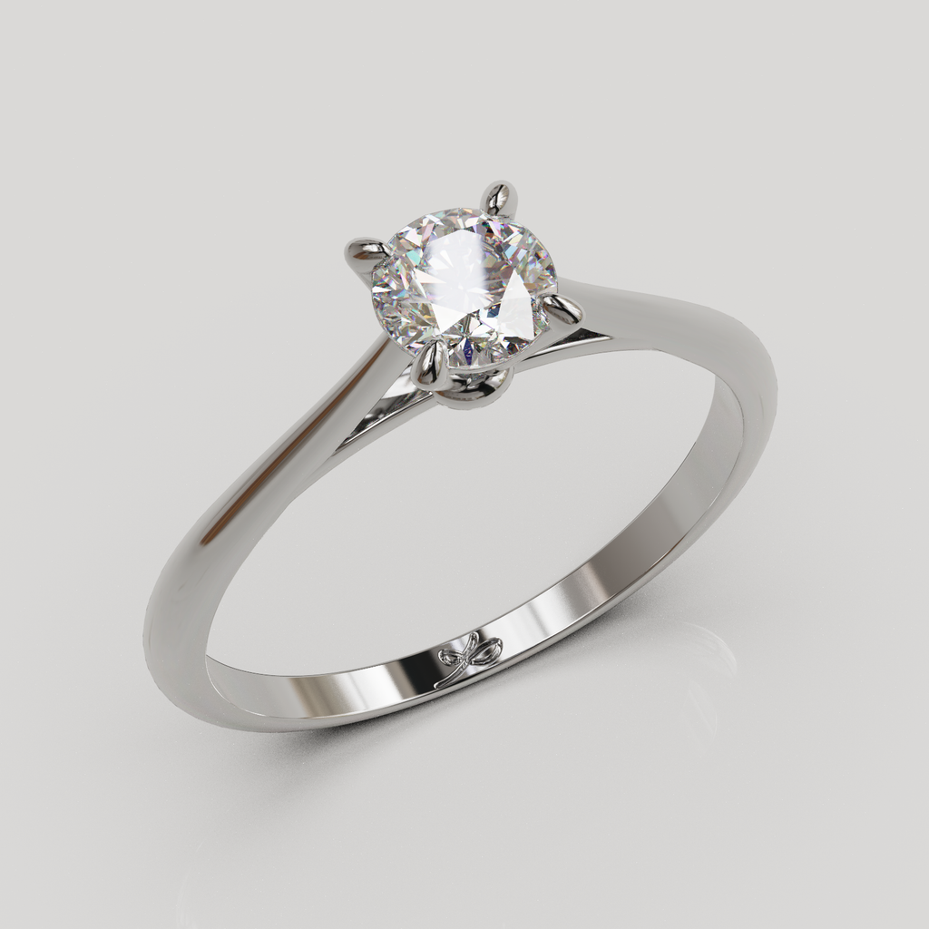 Anillo de Compromiso Baggy Solitario Catedral con 4 Grifas