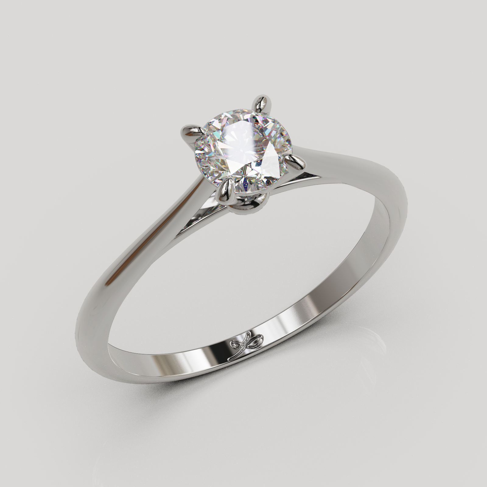 Anillo de Compromiso Baggy Solitario Catedral con 4 Grifas