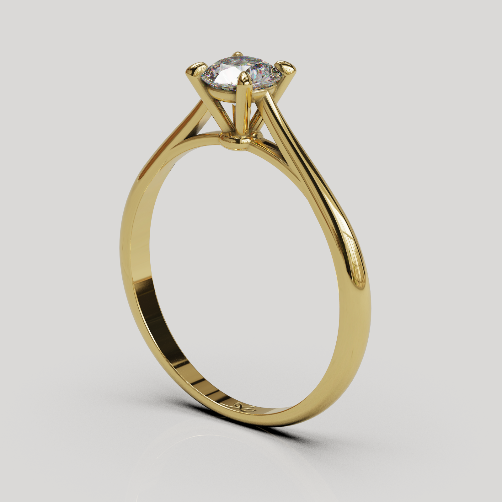 Anillo de Compromiso Baggy Solitario Catedral con 4 Grifas