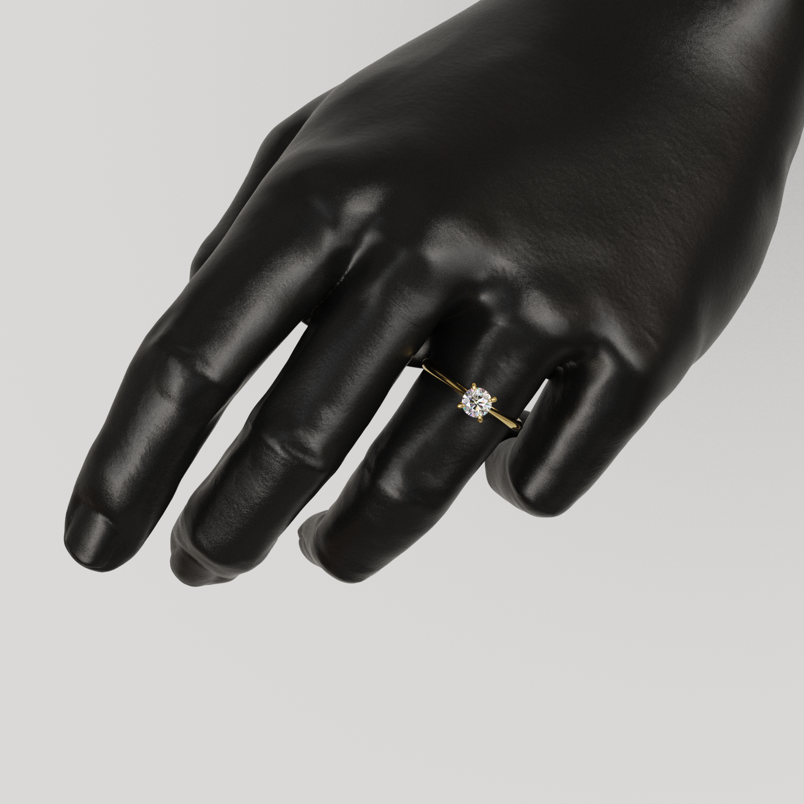 Anillo de Compromiso Baggy Solitario Catedral con 4 Grifas