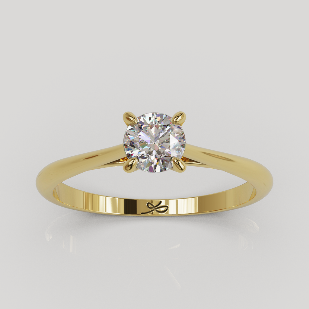 Anillo de Compromiso Baggy Solitario Catedral con 4 Grifas