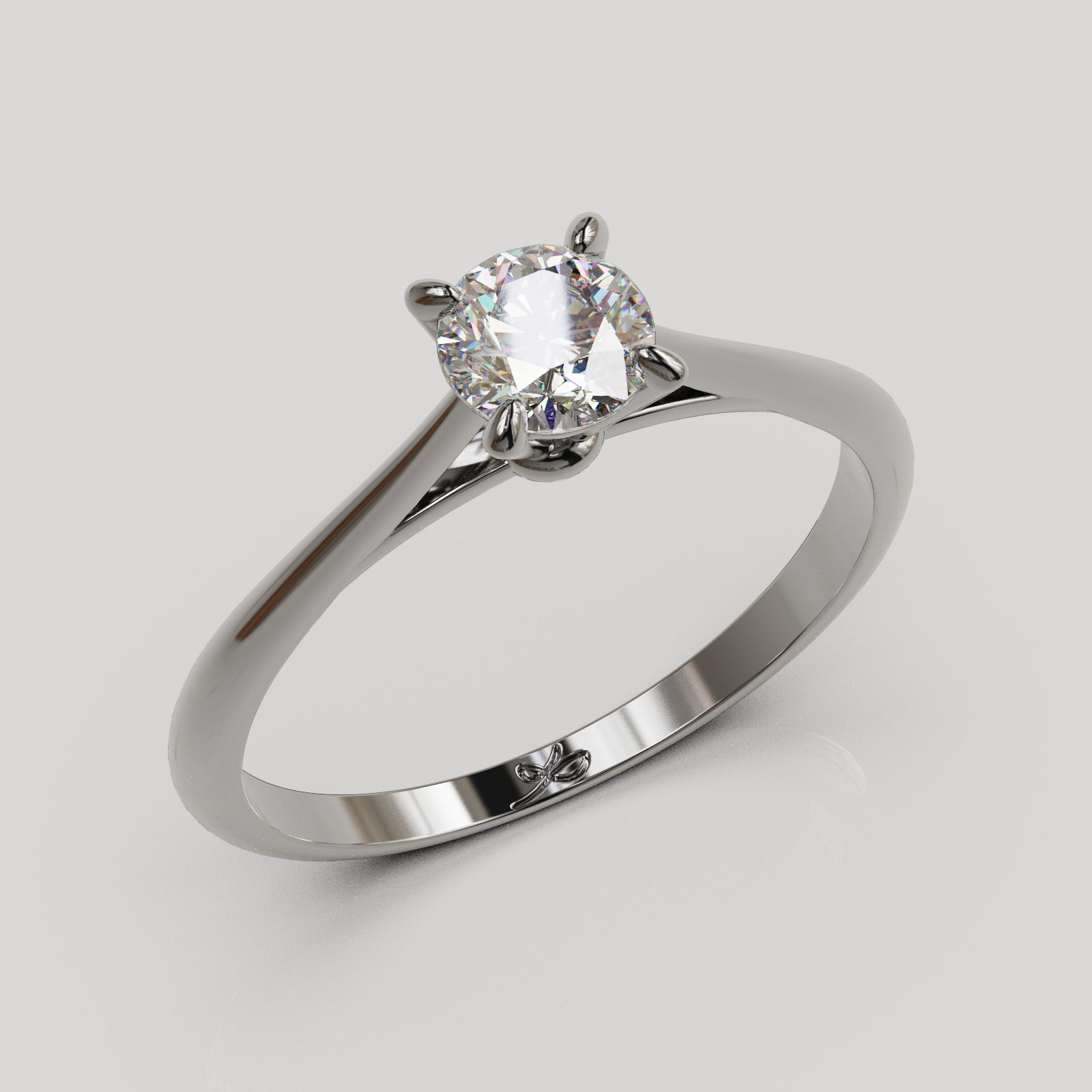Anillo de Compromiso Baggy Solitario Catedral con 4 Grifas
