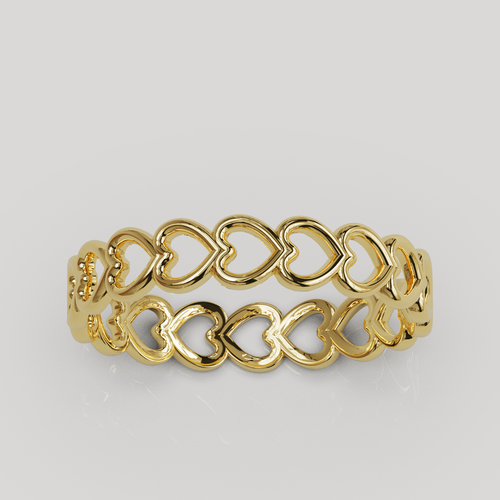 Anillo Corazones | Argolla con Diseño de Corazones Calados