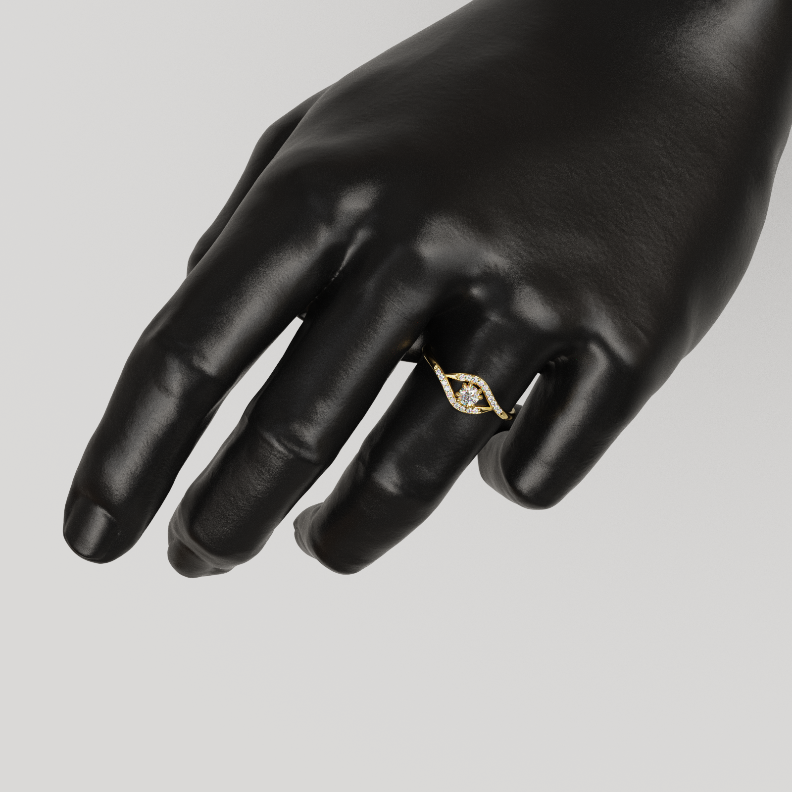 Anillo de Compromiso Chloe con Diseño Bypass y Diamantes