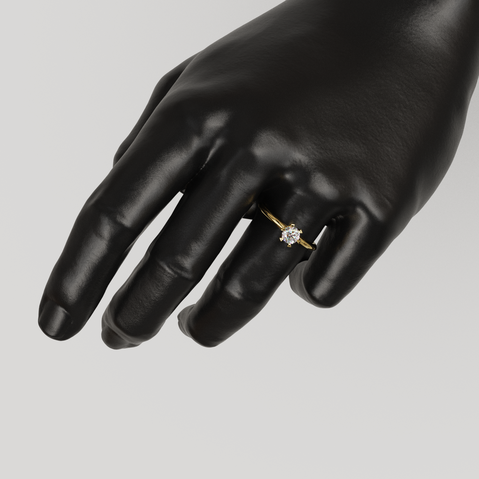 Anillo de Compromiso Crow Solitario con Engaste Corona de 6 Grifas