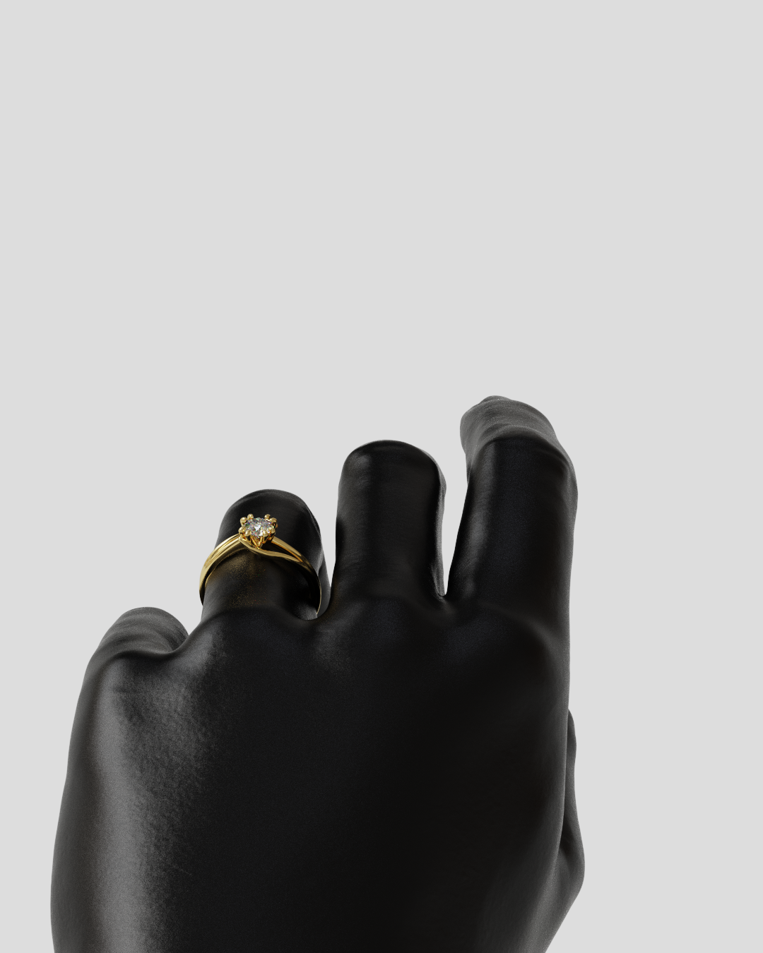 Anillo Solitario Rosa oro 18K