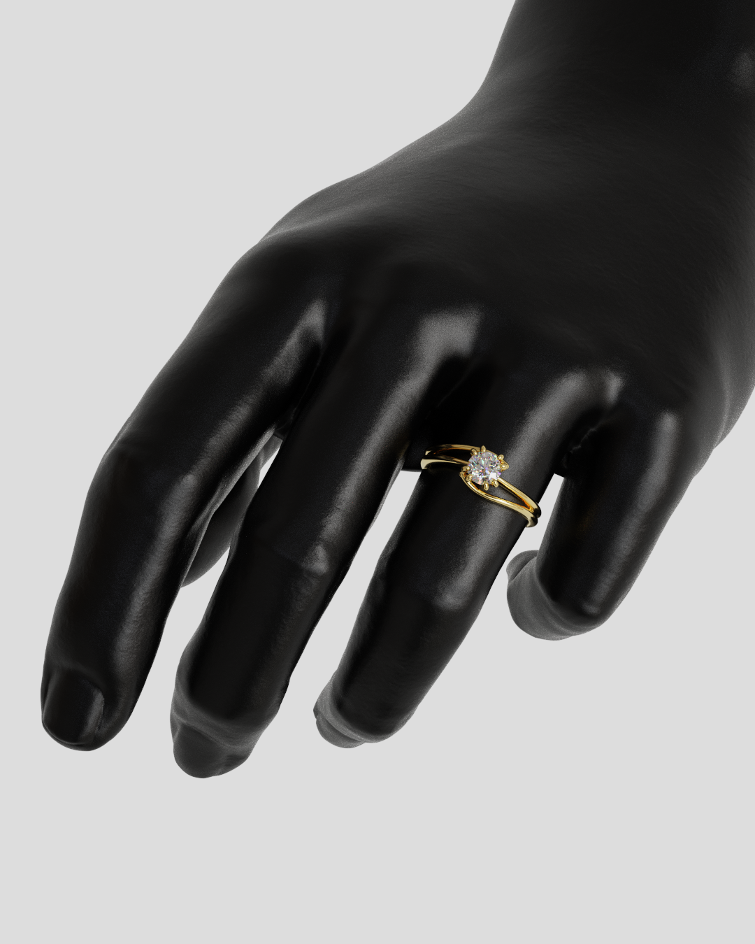 Anillo Solitario Rosa oro 18K