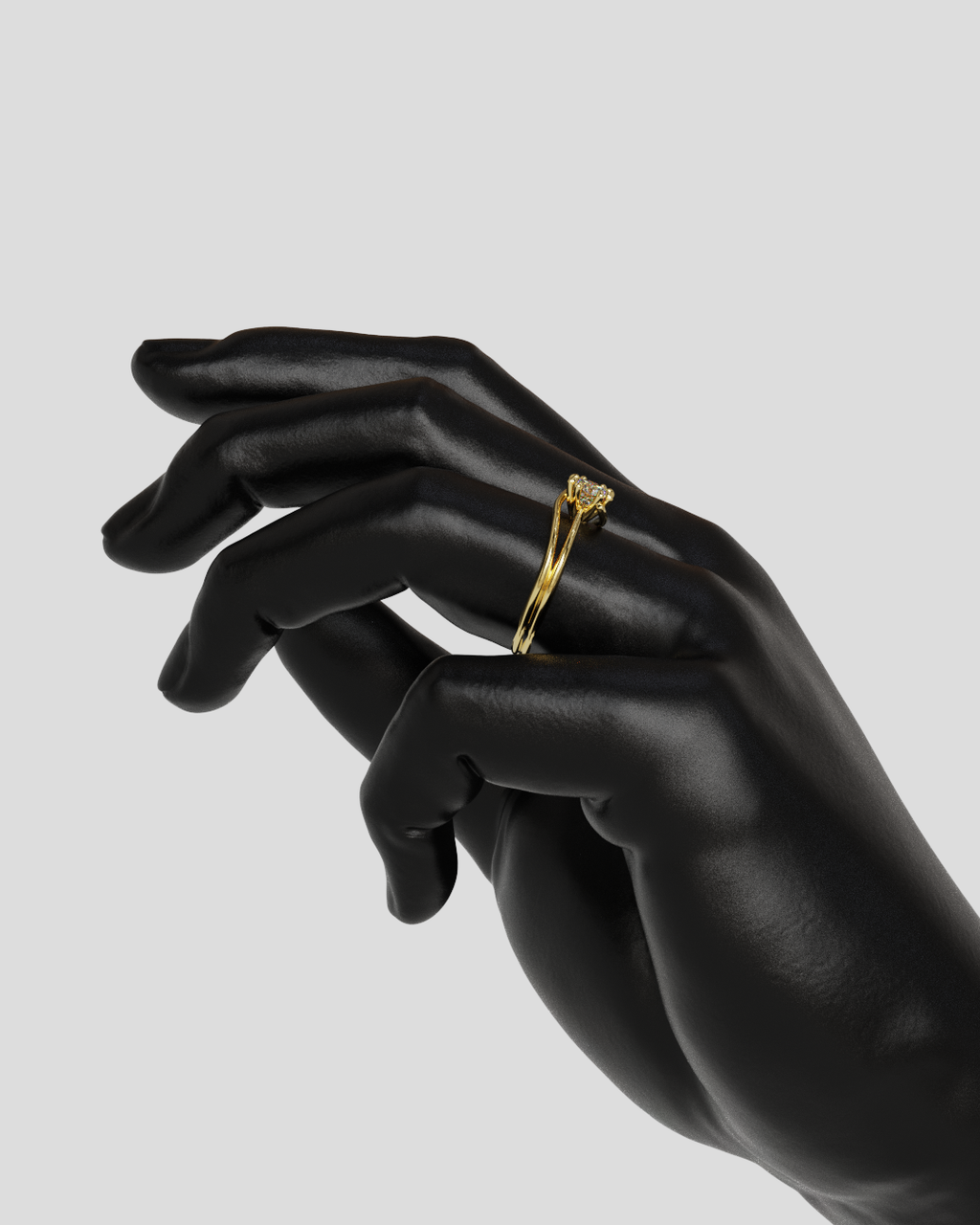 Anillo Solitario Rosa oro 18K