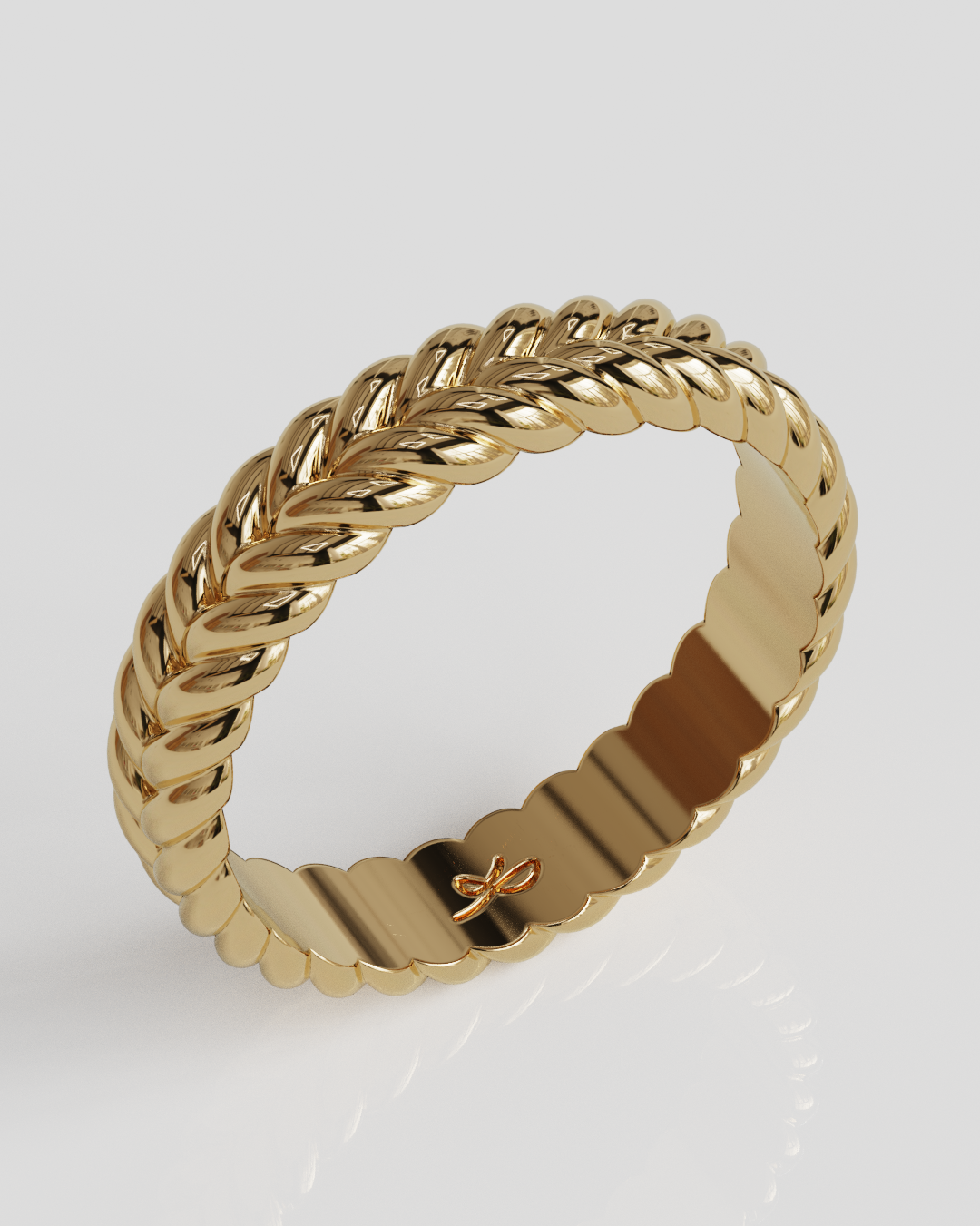 Anillo Espiga oro rosa 18K