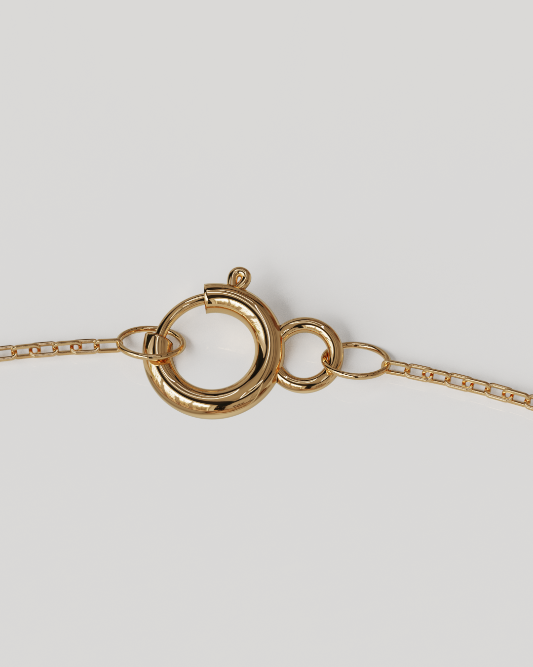 Cadena limada 45cm y punto de luz MOISSANITA Oro rosado 18K