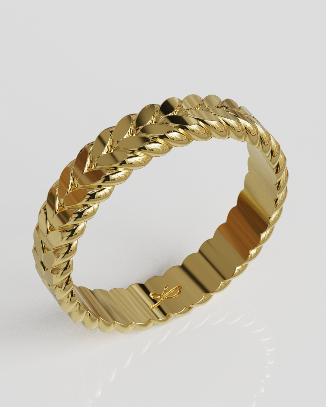 Anillo Espiga limada oro amarillo 18K