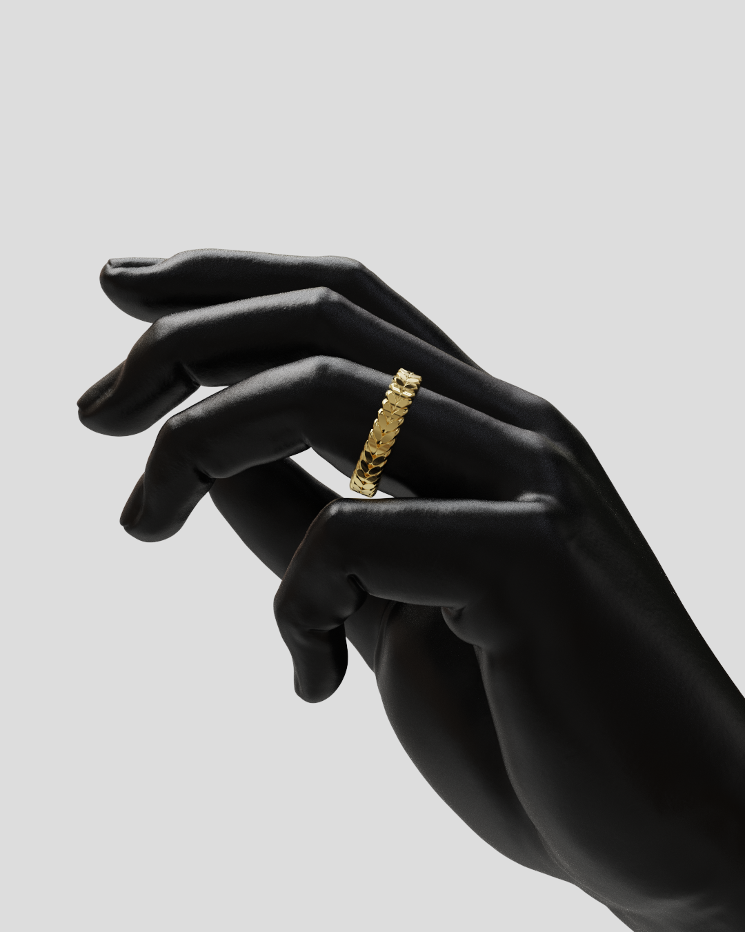 Anillo Espiga limada oro amarillo 18K