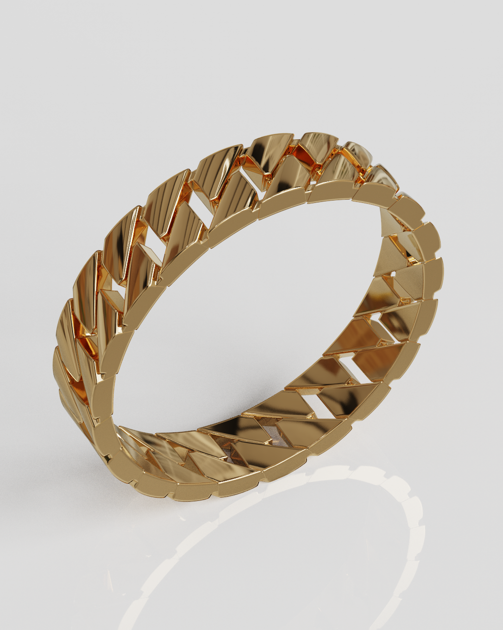 Anillo Panzer oro rosa 18K