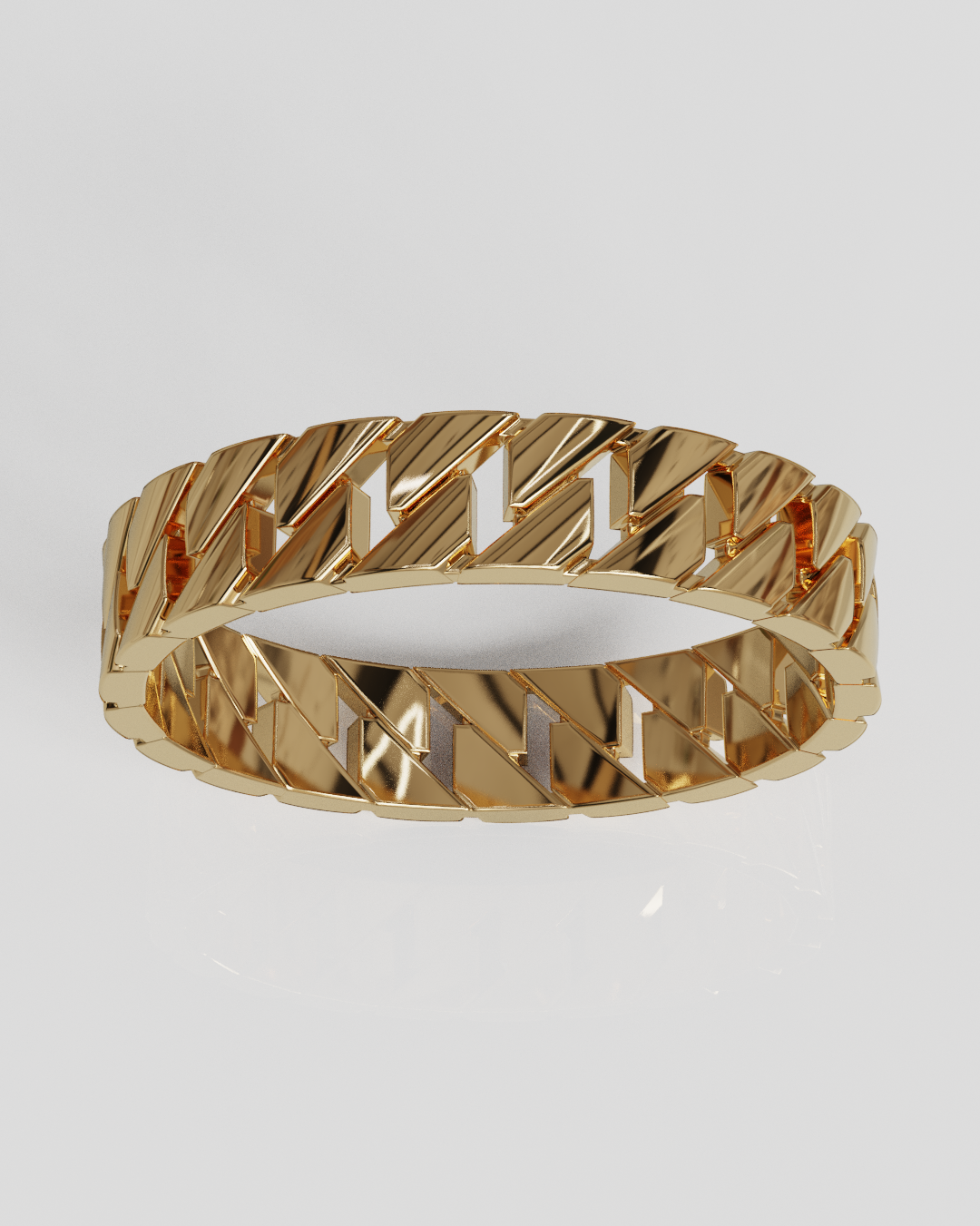 Anillo Panzer oro rosa 18K