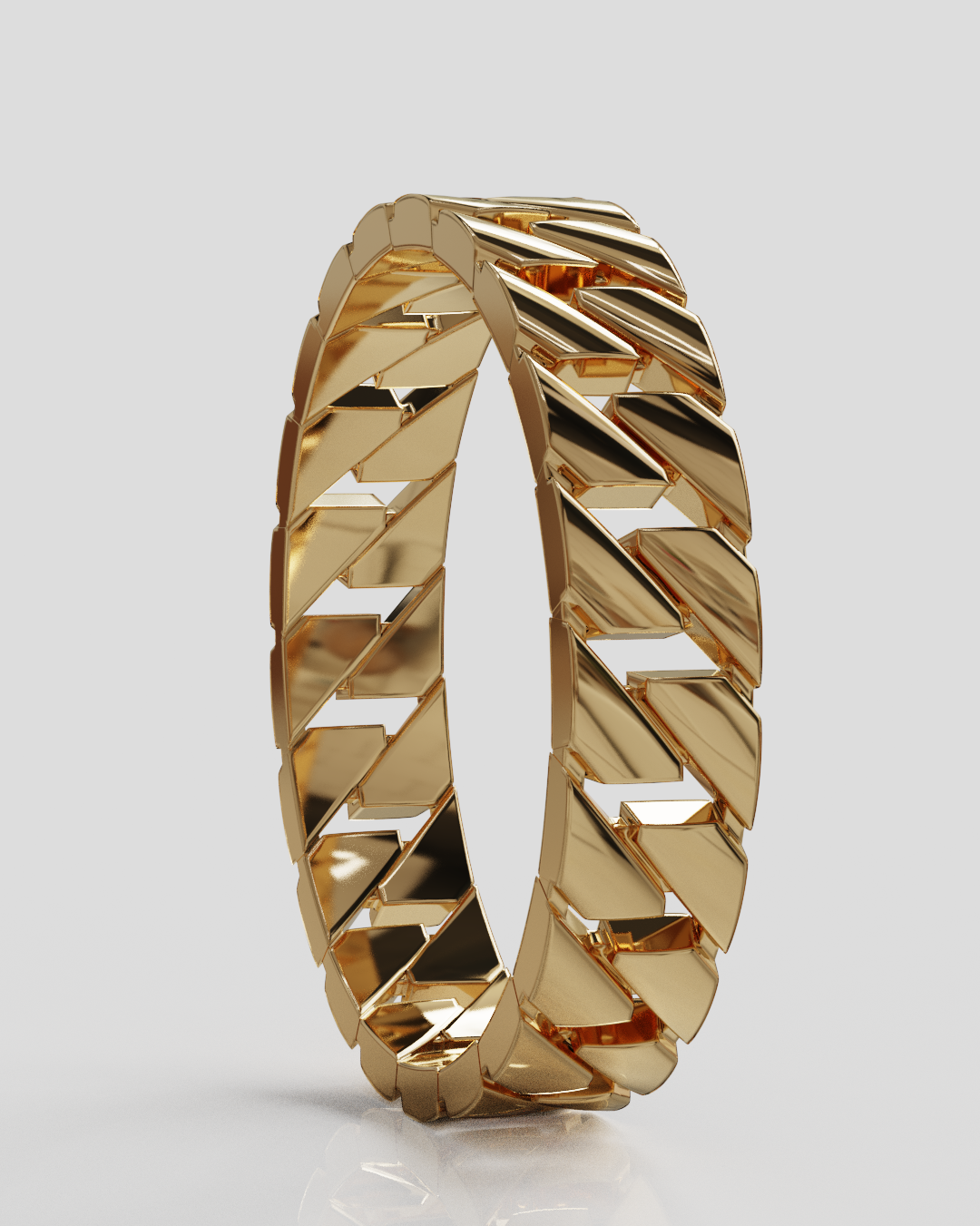 Anillo Panzer oro rosa 18K