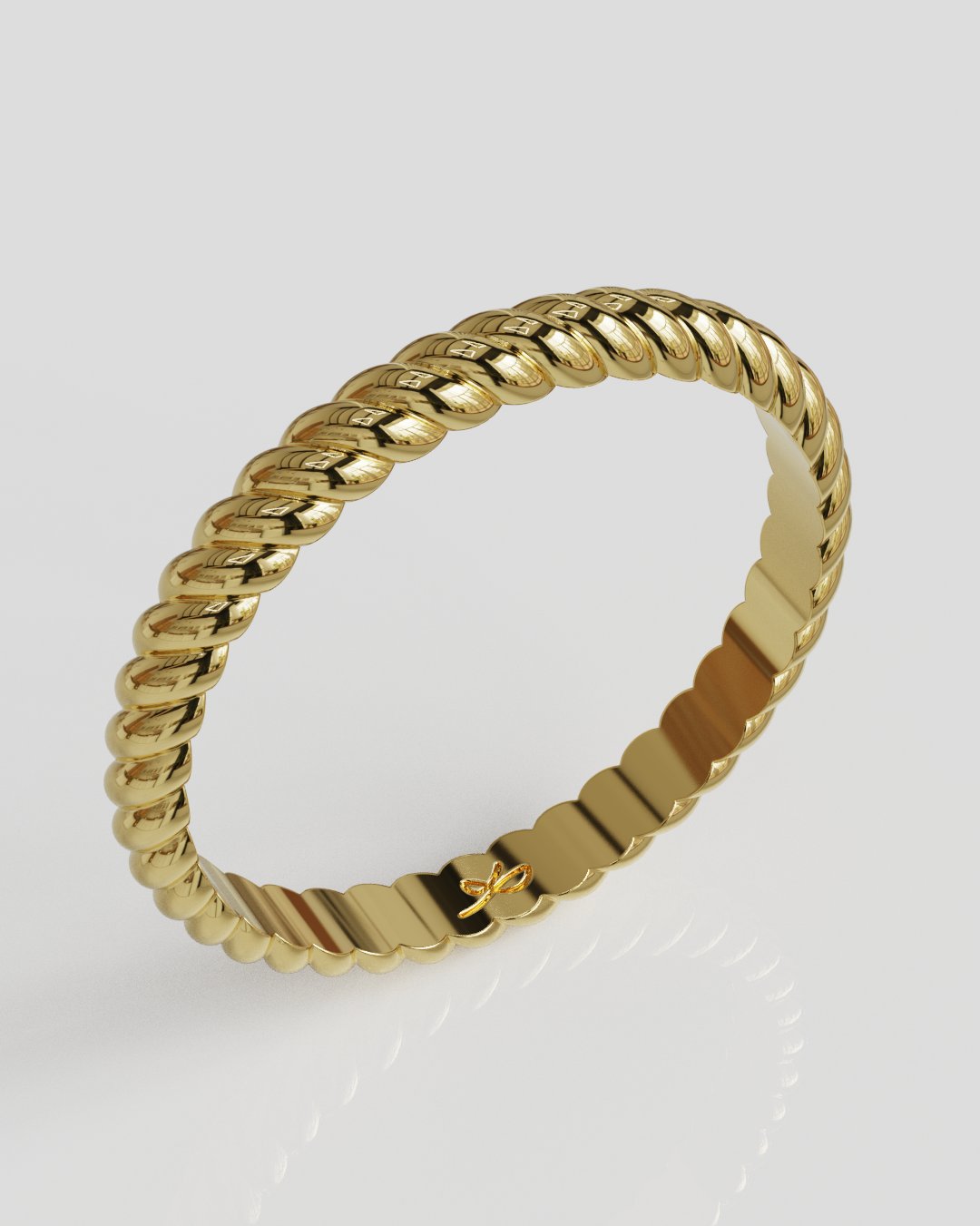Anillo Trenza fina oro amarillo 18K