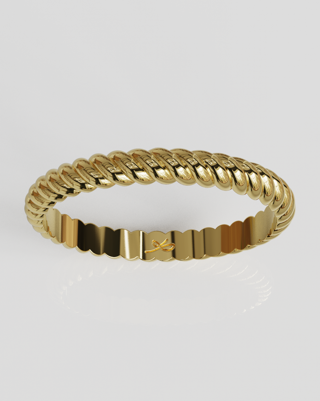Anillo Trenza fina oro amarillo 18K