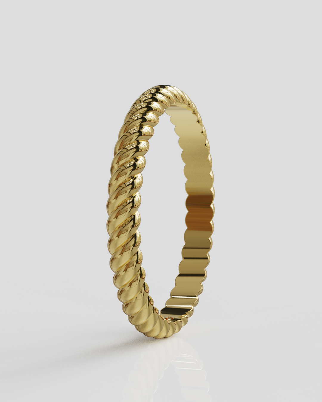 Anillo Trenza fina oro amarillo 18K
