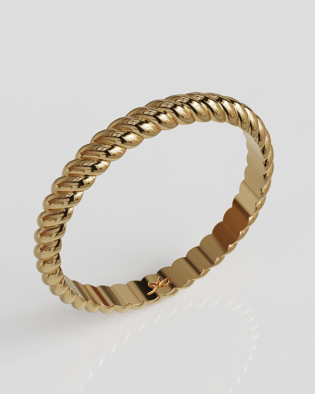 Anillo Trenza fina oro rosa 18K