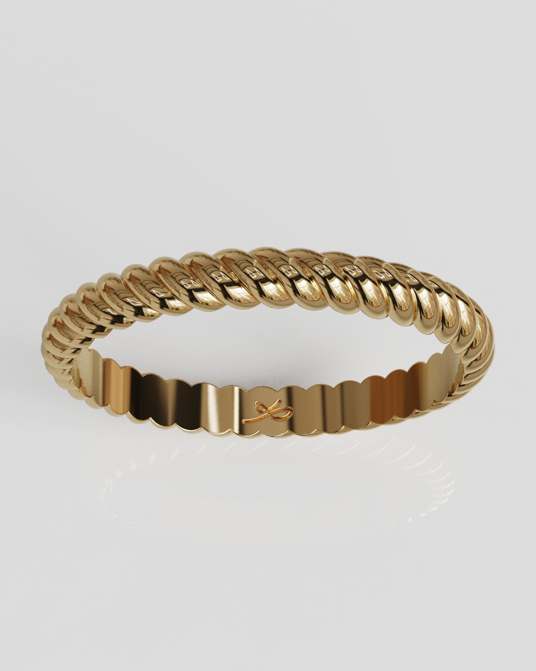 Anillo Trenza fina oro rosa 18K