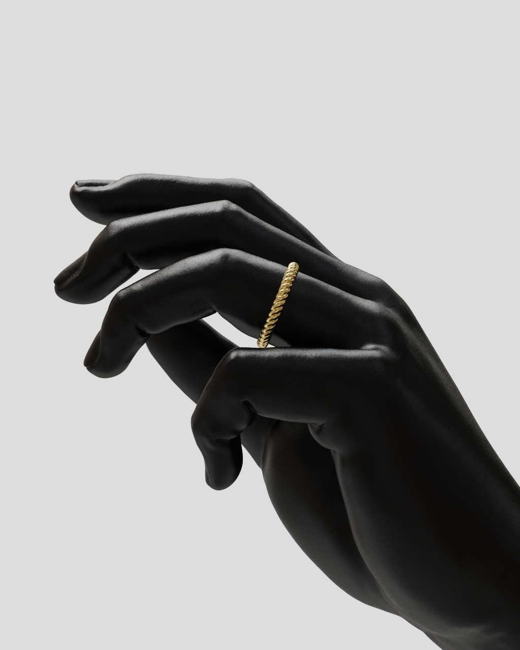 Anillo Trenza fina oro amarillo 18K