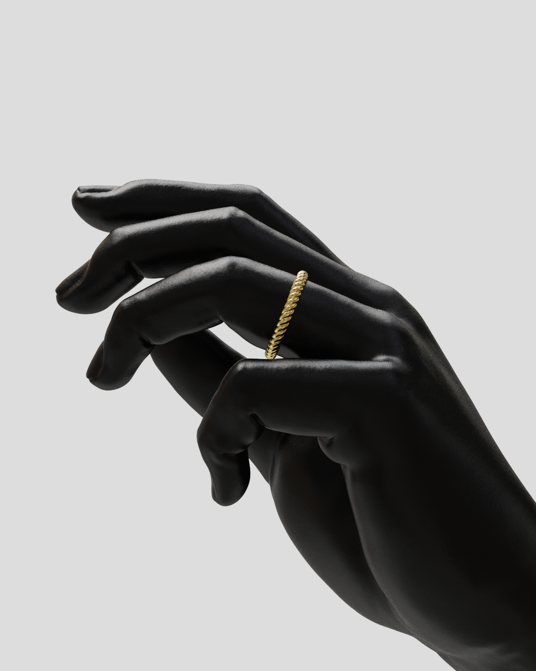 Anillo Trenza fina oro amarillo 18K