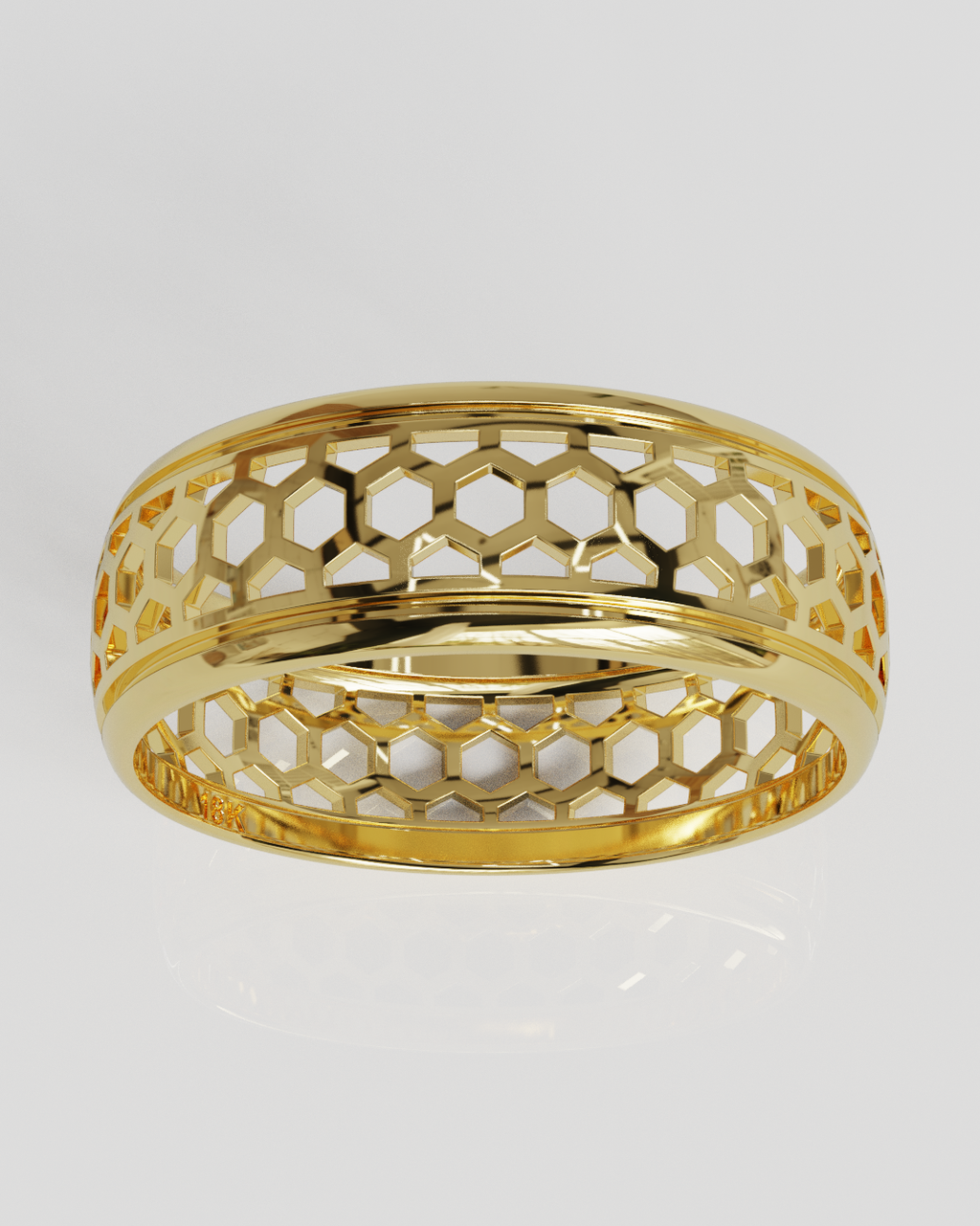 Anillo Panal oro amarillo 18K