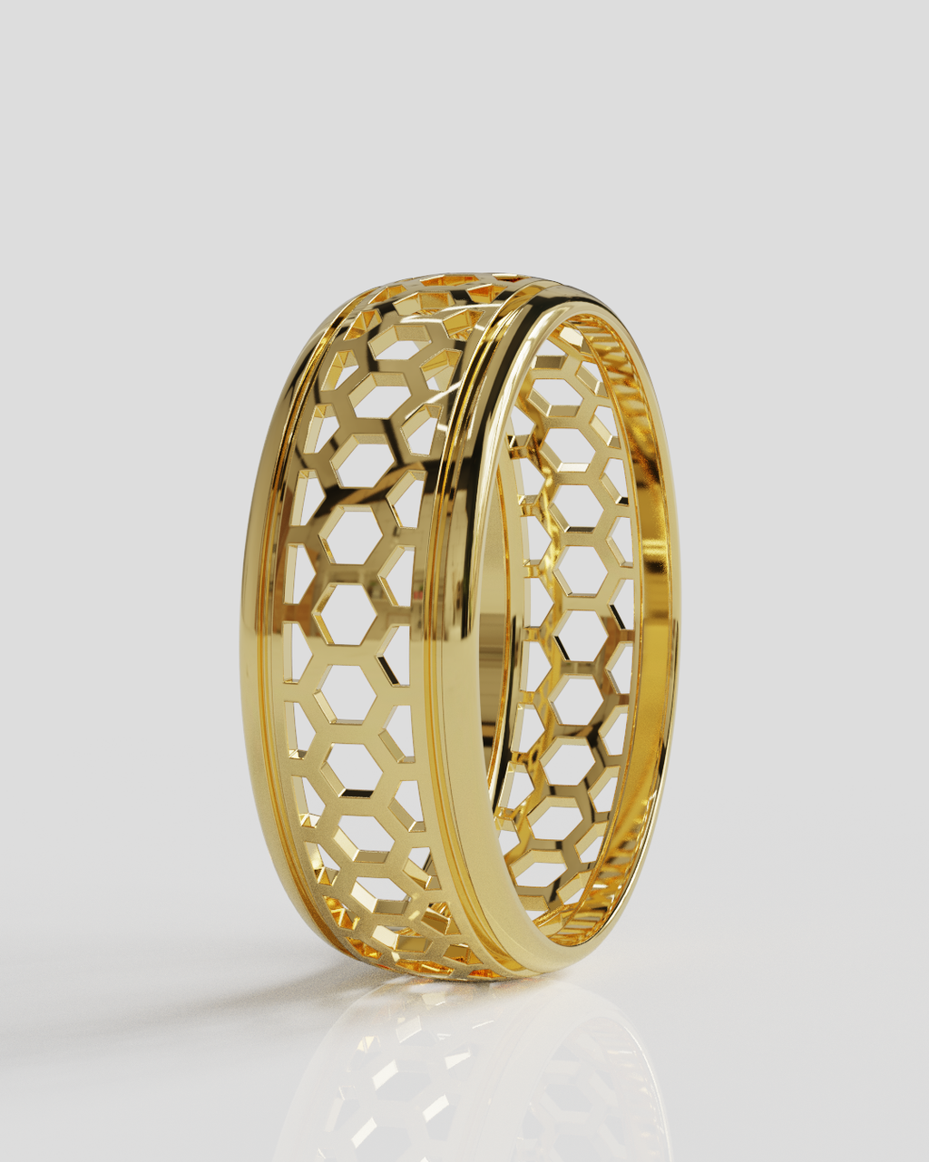 Anillo Panal oro amarillo 18K