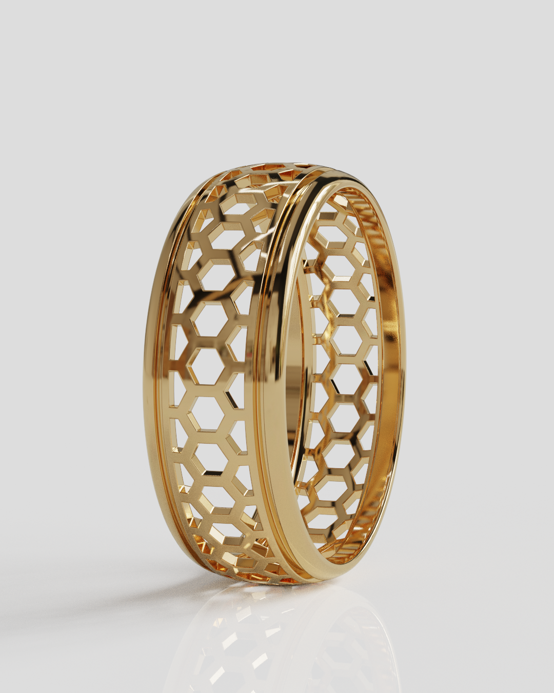 Anillo Panal oro rosa 18K