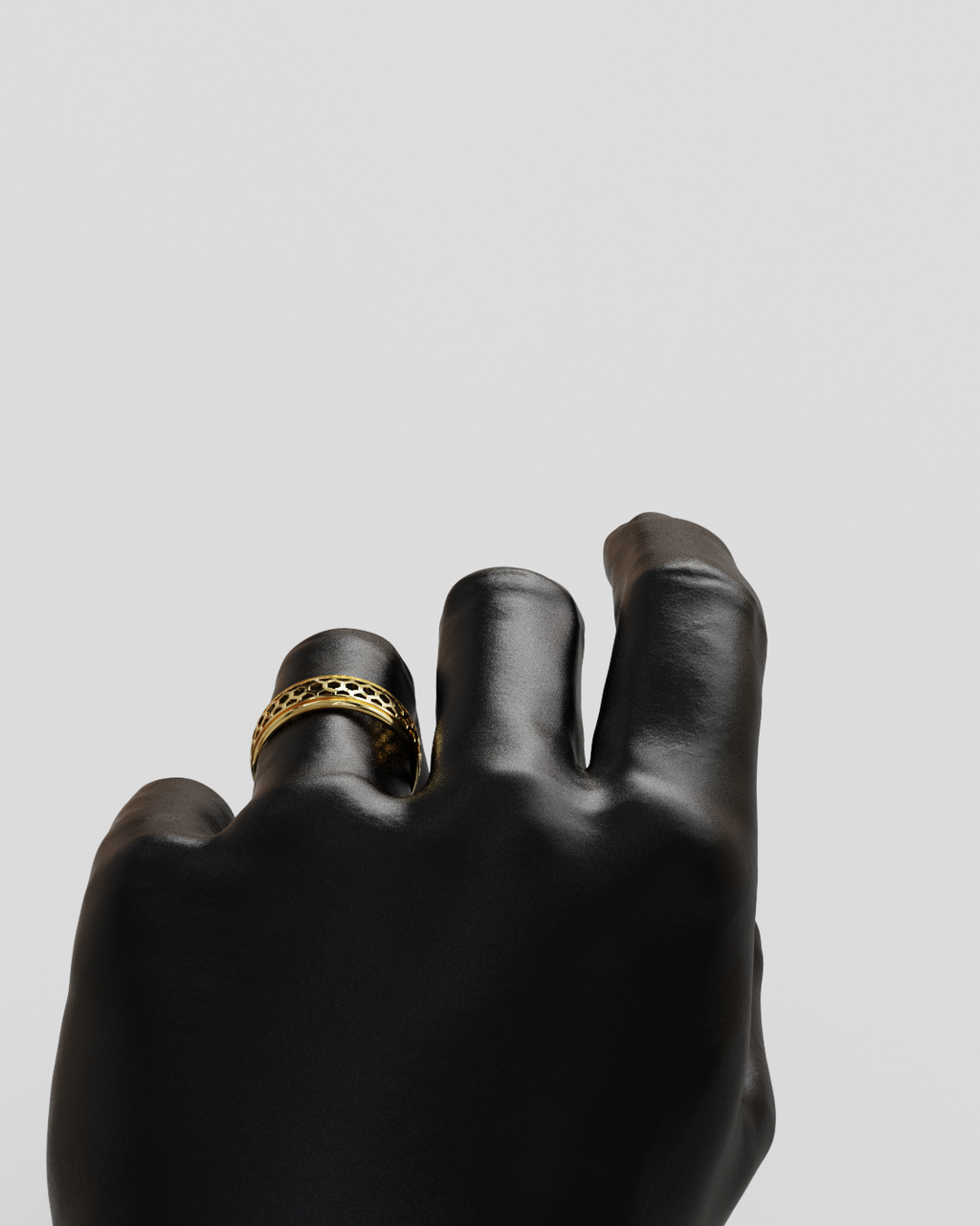 Anillo Panal oro amarillo 18K
