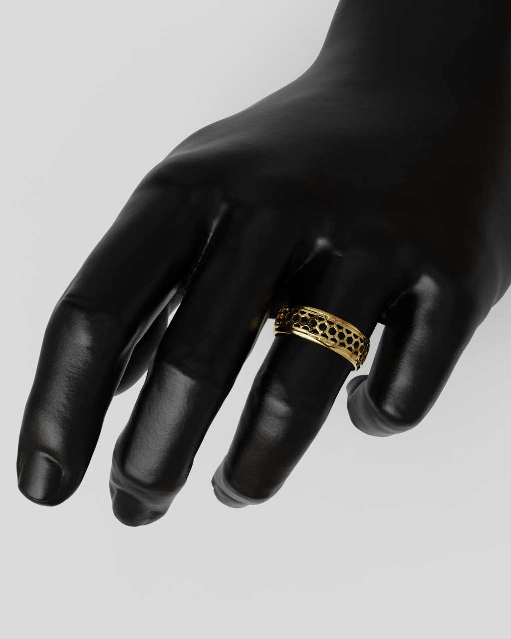 Anillo Panal oro amarillo 18K