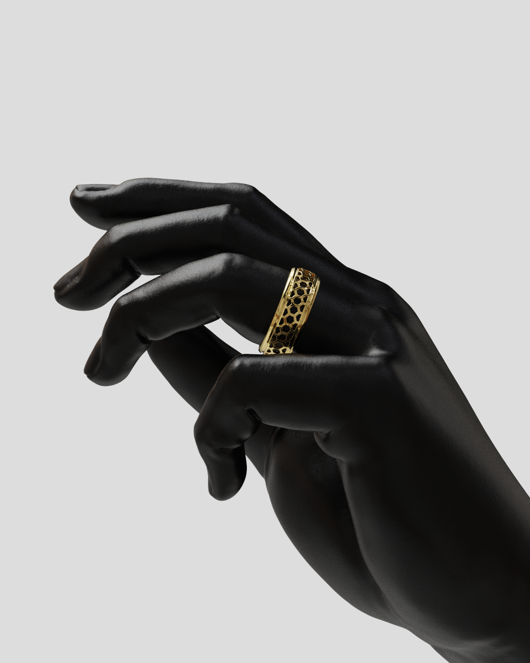 Anillo Panal oro amarillo 18K