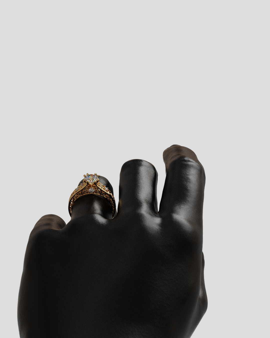 Anillo fligree oro rosa 18K