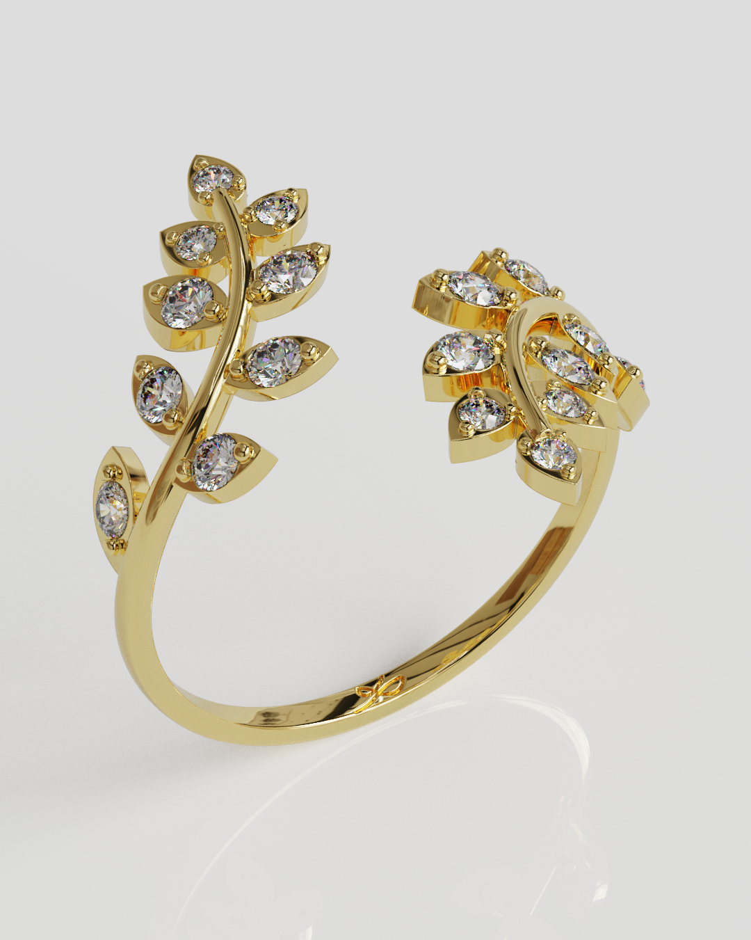 Anillo Hojas oro amarillo 18K