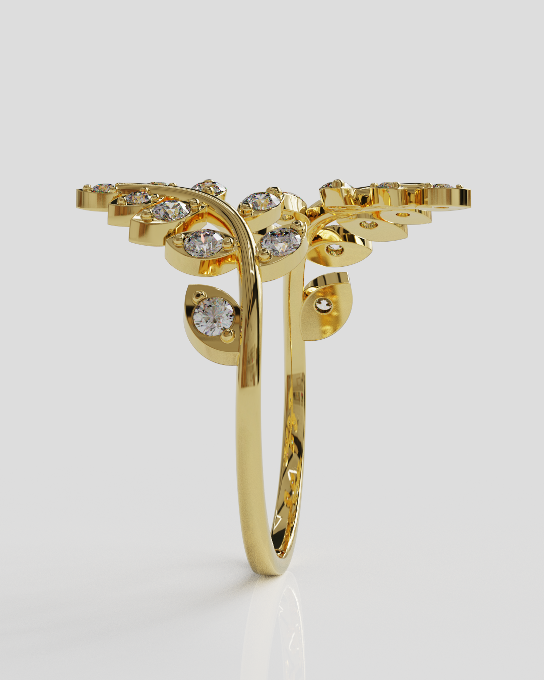 Anillo Hojas oro amarillo 18K