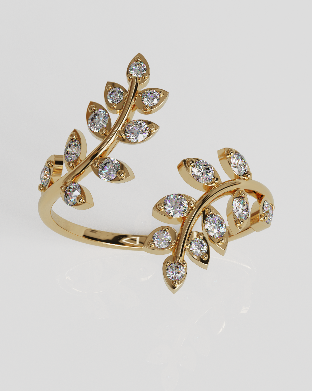 Anillo Hojas oro rosa 18K