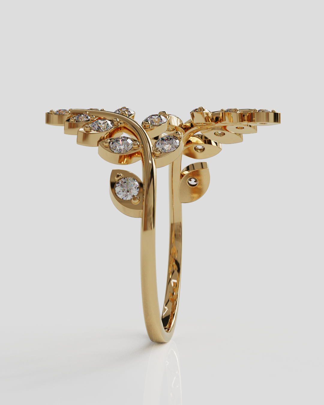 Anillo Hojas oro rosa 18K