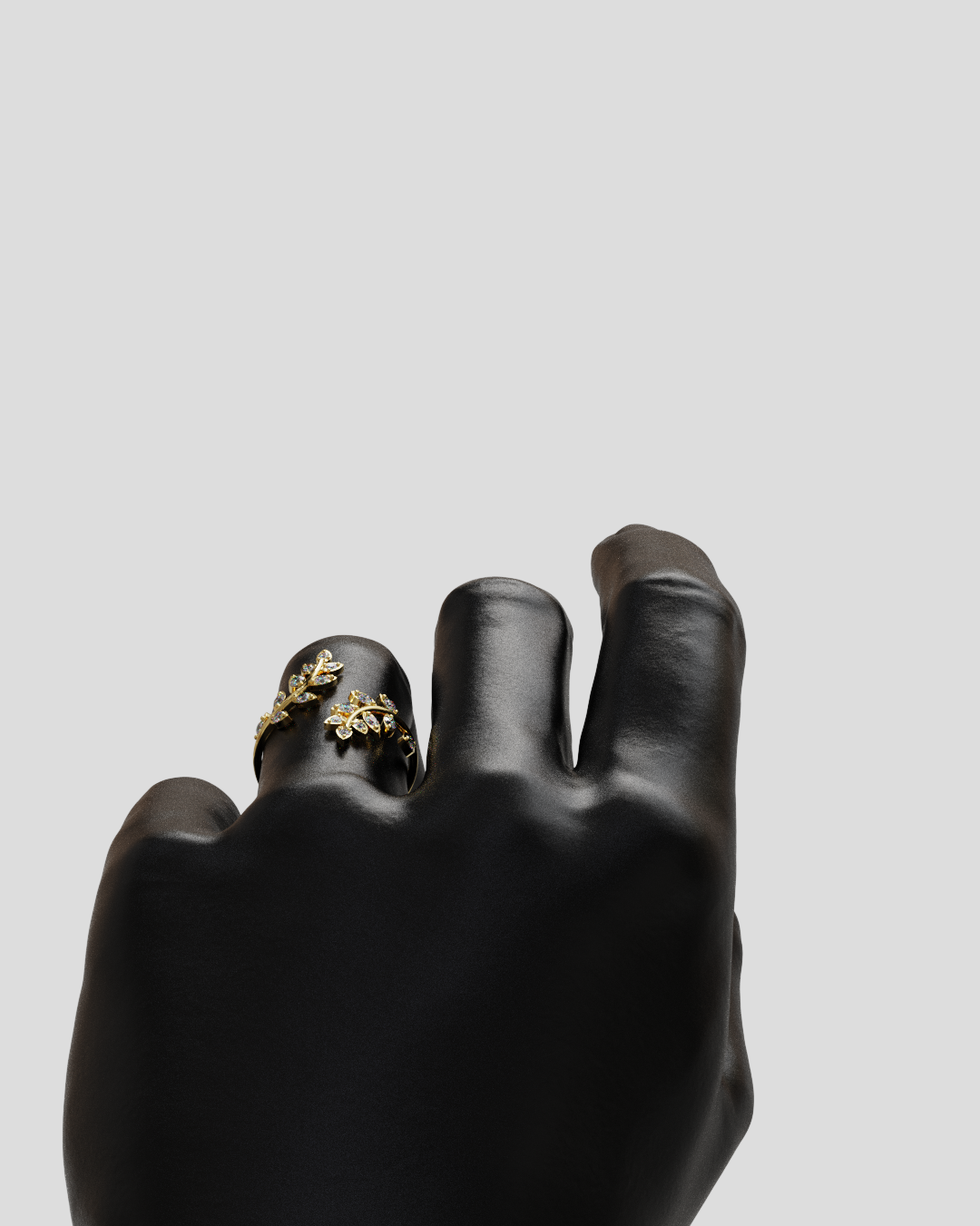 Anillo Hojas oro amarillo 18K