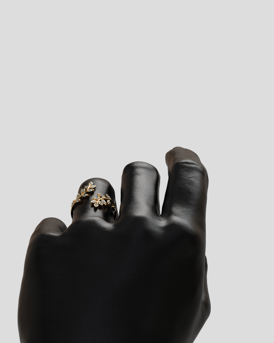 Anillo Hojas oro rosa 18K