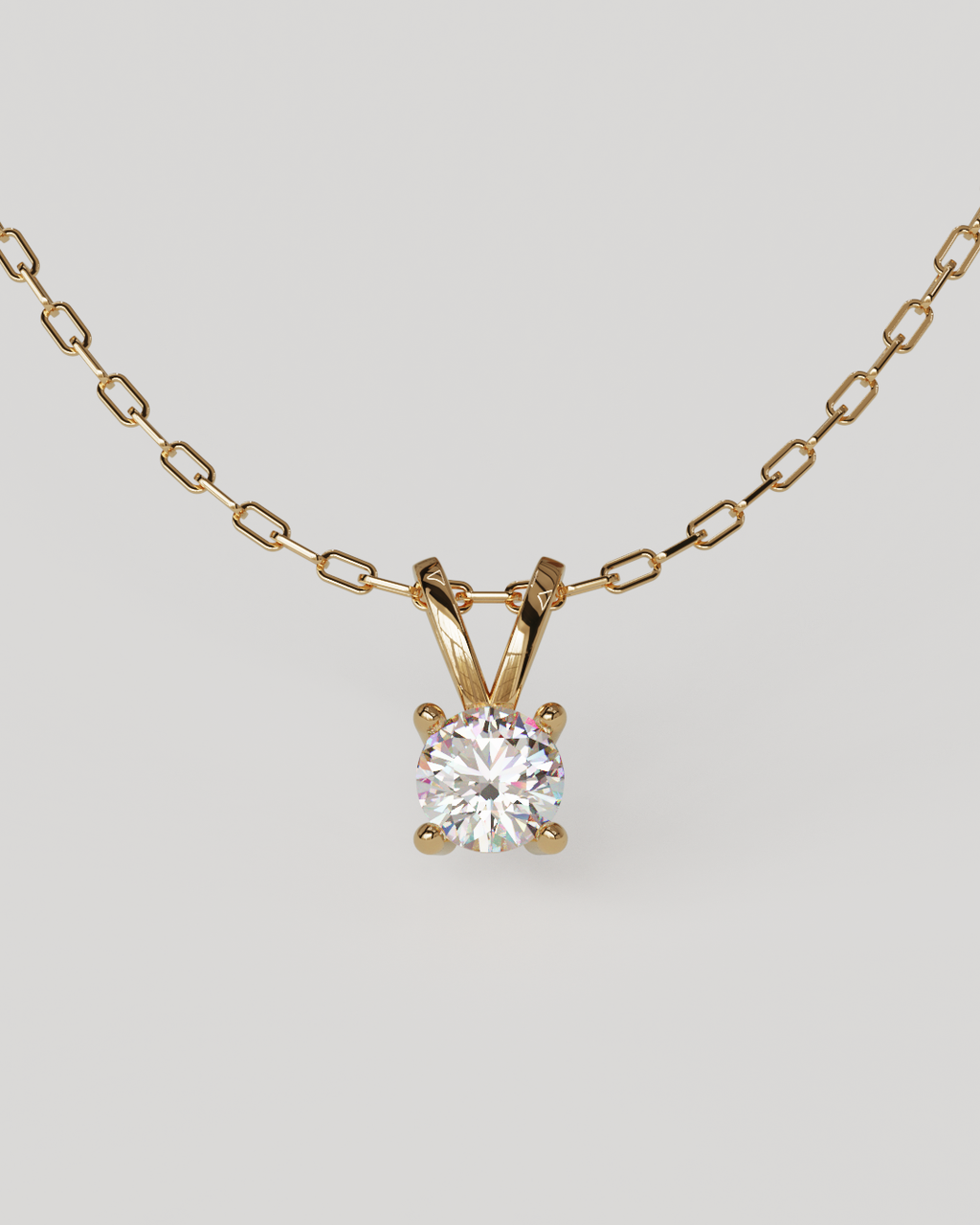 Cadena limada 50cm y punto de luz Oro rosado 18K
