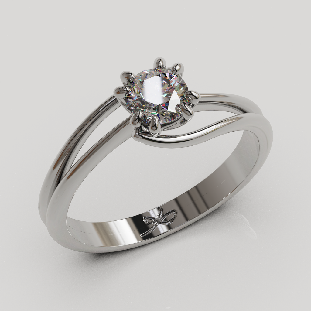 Anillo Solitario Rosa oro 18K