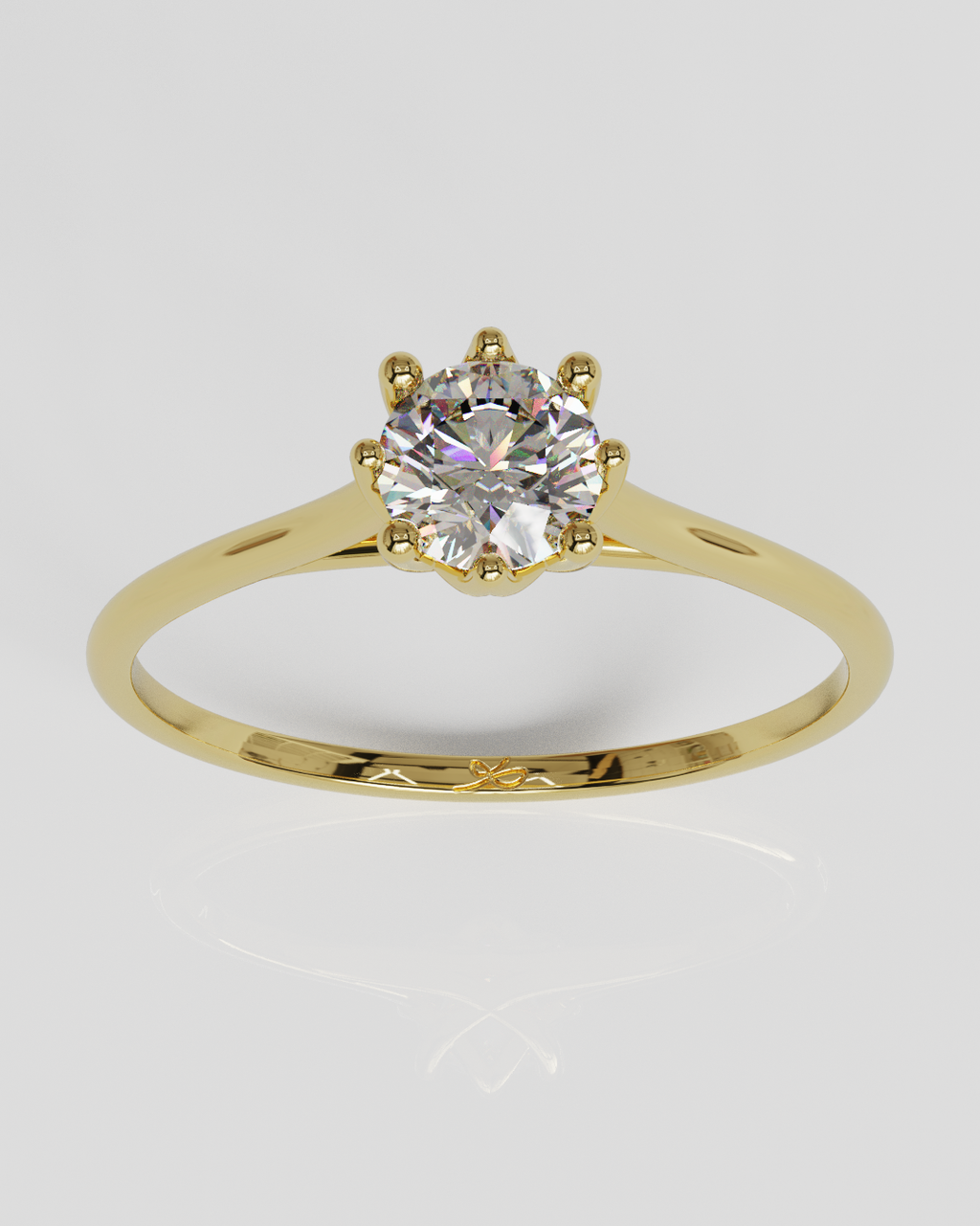 Anillo solitario Elfi oro amarillo 18K
