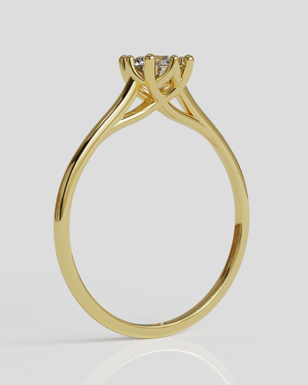 Anillo solitario Elfi oro amarillo 18K