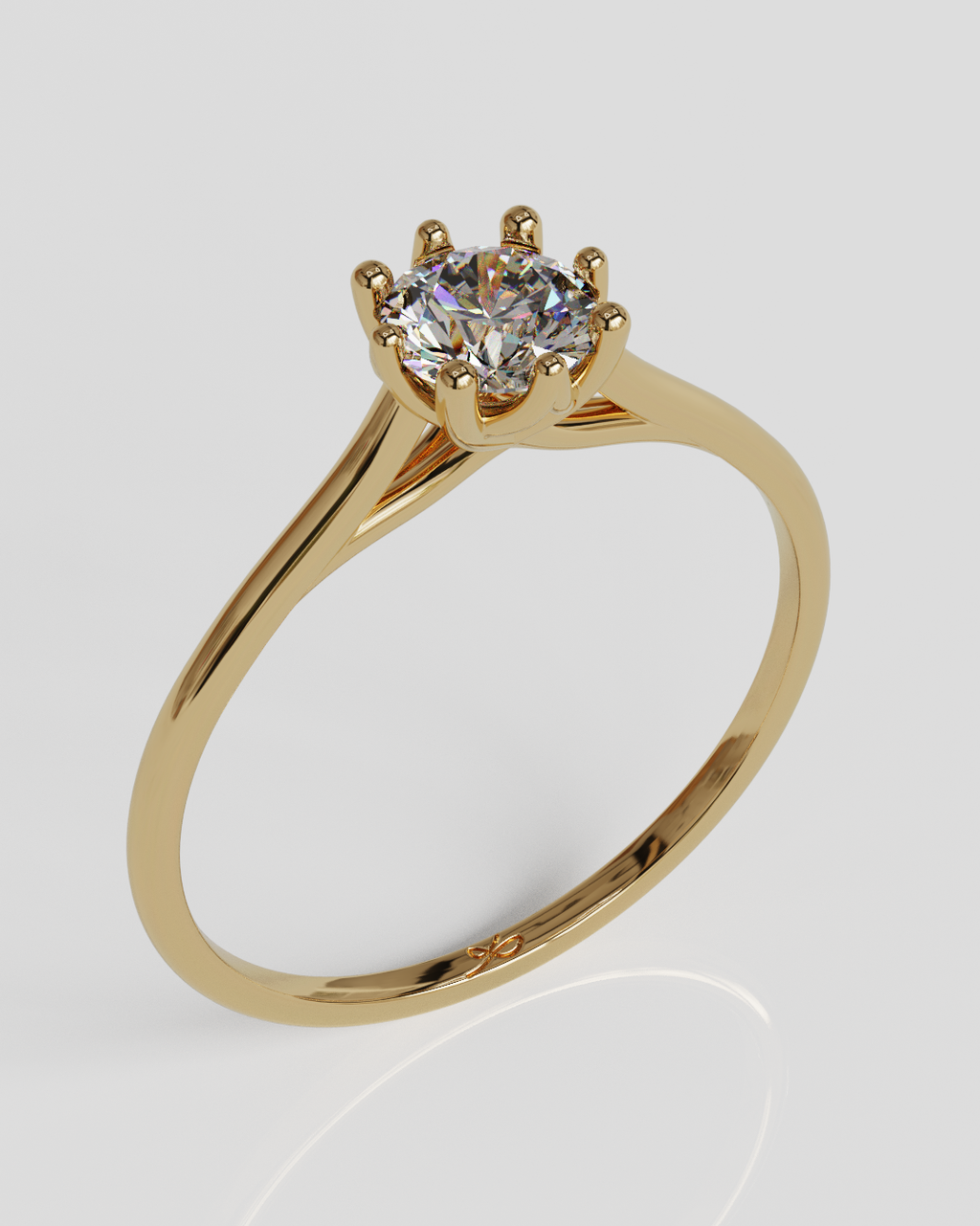 Anillo solitario Elfi oro rosa 18K