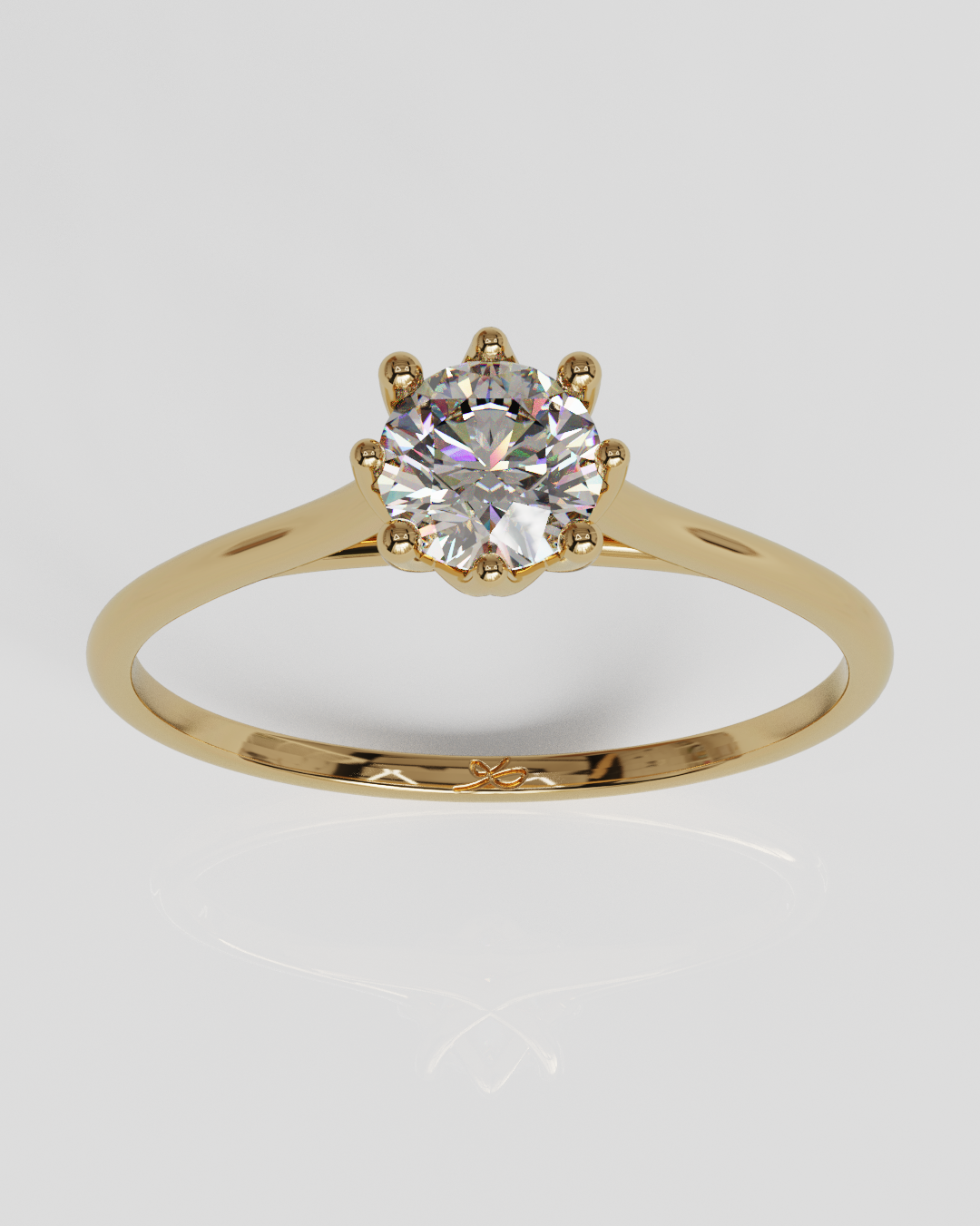 Anillo solitario Elfi oro rosa 18K