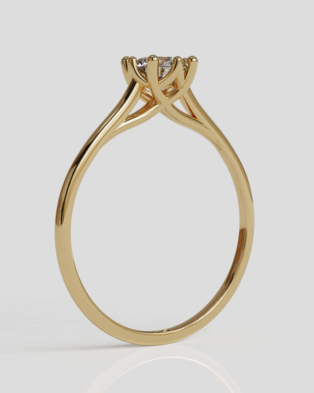 Anillo solitario Elfi oro rosa 18K